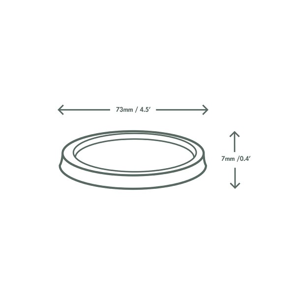 Tapa Biodegradable Plana Transparente sin apertura (para souffle 2oz) Pte c/100