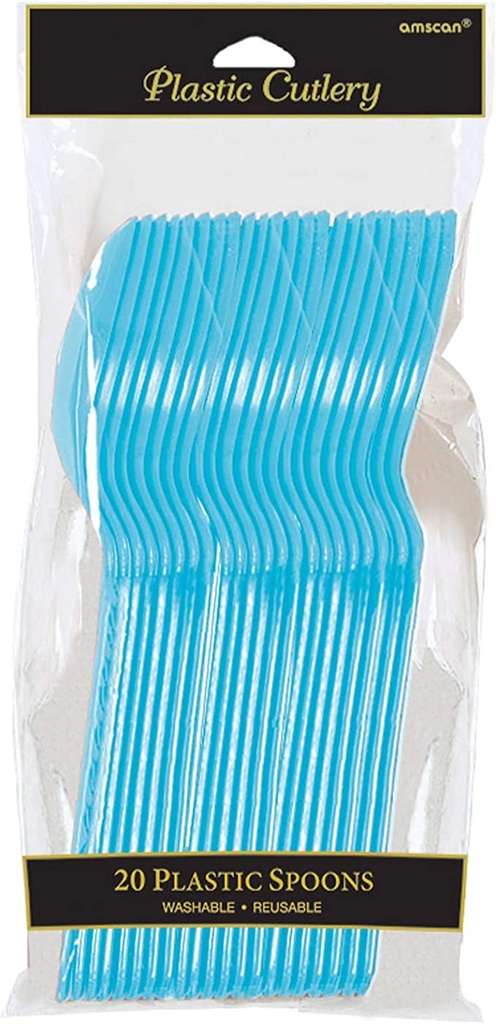 Cuchara Plástica Azul Caribe c/20 - Amscan