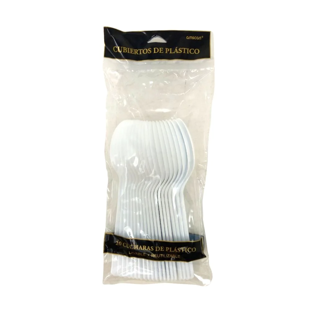 Cuchara Plástica Blanco c/20pz - Amscan