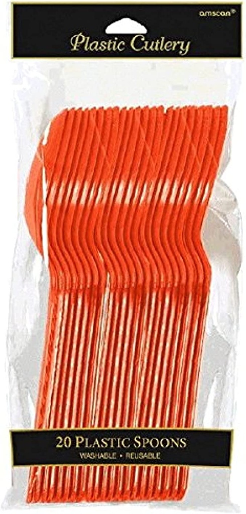 Cuchara Plástica Naranja c/20 - Amscan