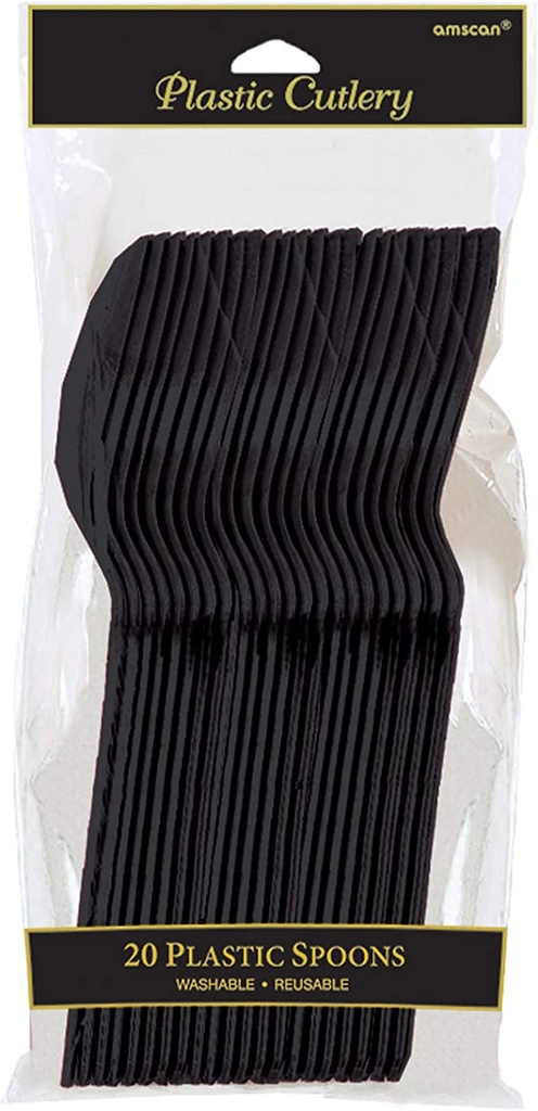Cuchara Plástica Negro c/20 - Amscan