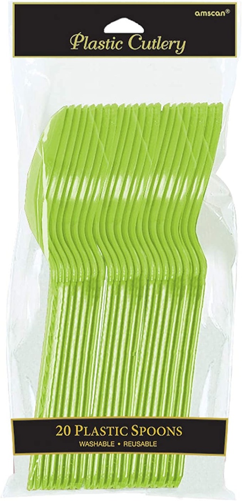 Cuchara Plástica Verde Kiwi c/20 - Amscan