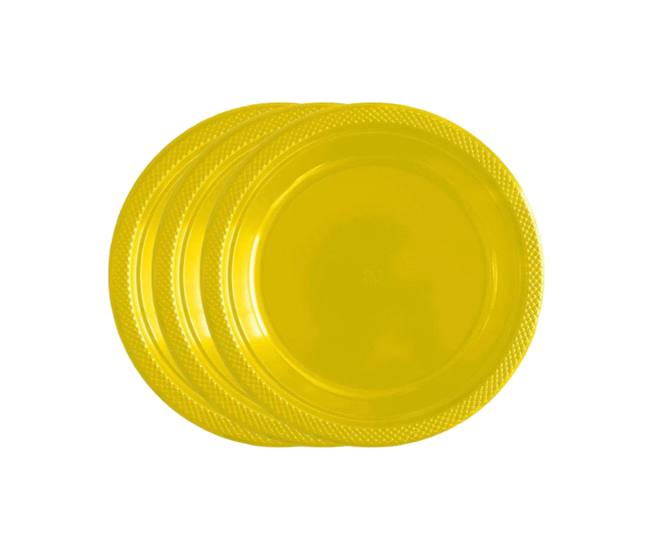 Plato Plástico Amarillo Brillante #9 c/20 - Amscan