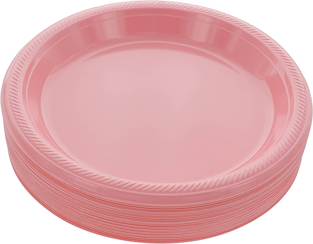 Plato Plástico Rosa #7 c/20 - Amscan