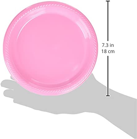 Plato Plástico Rosa #7 c/20 - Amscan