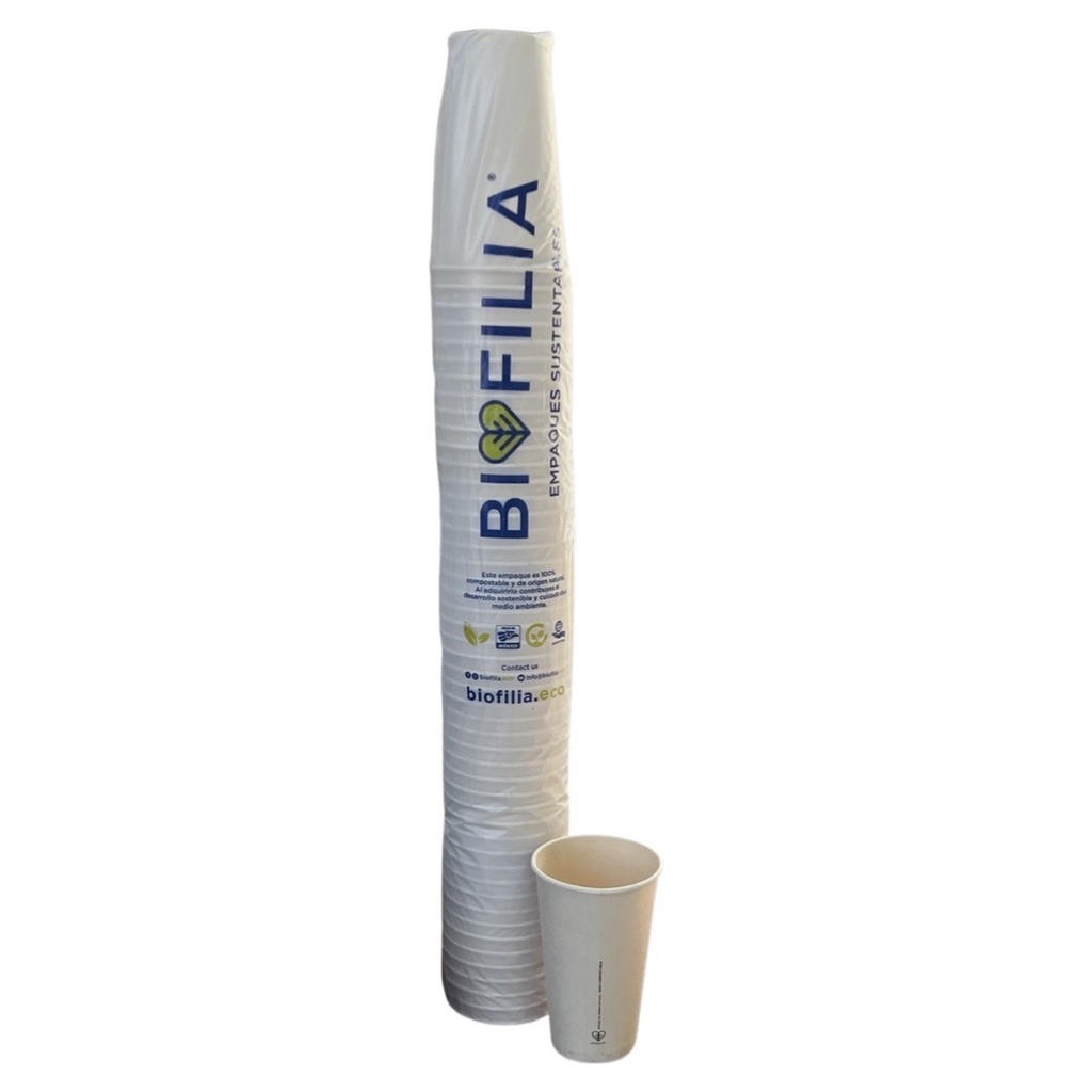 Vaso Bio Bebida Caliente de Bagazo 16oz c/50