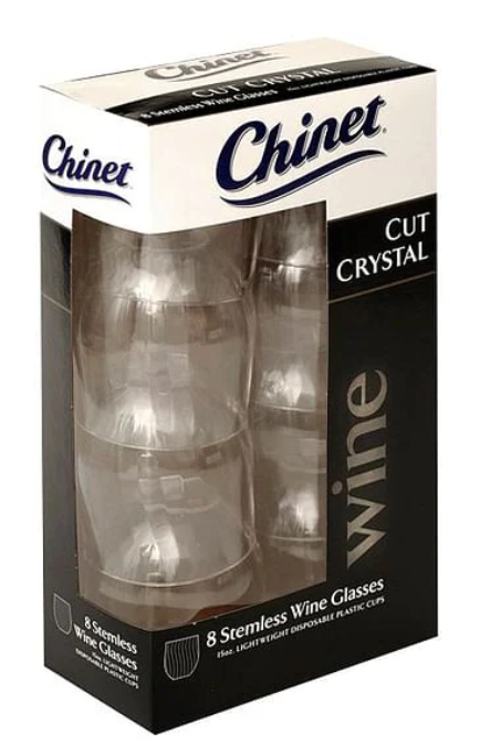 Vaso Plástico Chinet 15oz Cristal para vino c/8 (443.6ml)