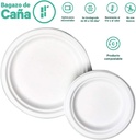 Plato Biodegradable Redondo 10" Liso (de fibra de papel) c/50