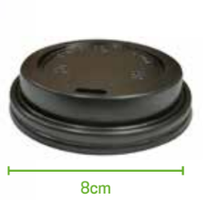 Vaso Negro Bebida Caliente con Tapa MCC 12oz para Café c/25 Juegos
