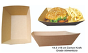 Charola Biodegradable Rectangular #300 Kraft Grado Alimenticio c/50