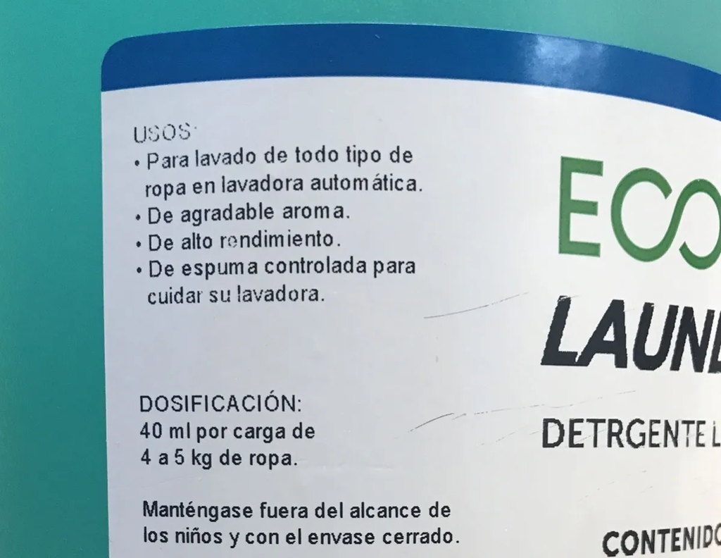 Laundry Max HE - Detergente Líquido Desengrasante Ropa y Telas "3.8 lts."