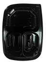 Contenedor con Base Negra para Comida 25x17x5cm c/5