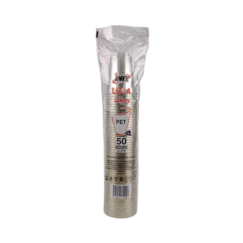Vaso Plástico Luxury Cup Inix 12-14oz Cristal c/50