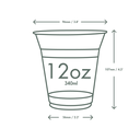 Vaso Biodegradable Transparente 12oz (Bebida Fría) Pte c/50