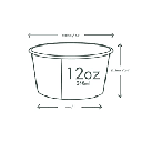 Envase Biodegradable Blanco 12oz (para Caliente o Frío) Pte c/25