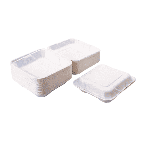 Contenedor Biodegradable 9x9 Liso (de bagazo) c/50