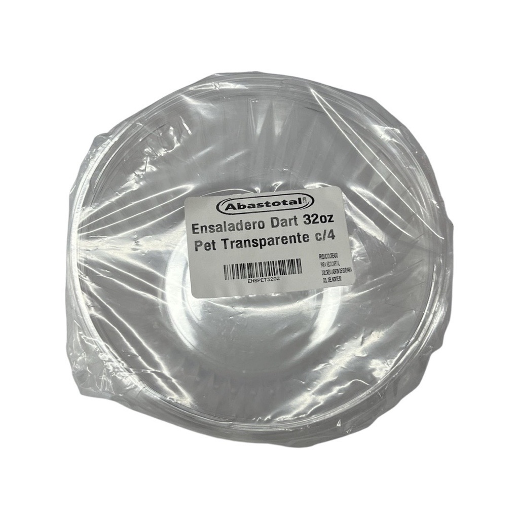 Ensaladero Dart 32oz Pet Transparente c/4