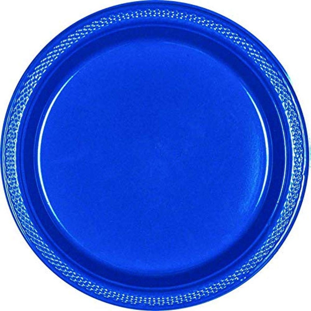 Plato Plástico Azul Rey #7 c/20 - Amscan