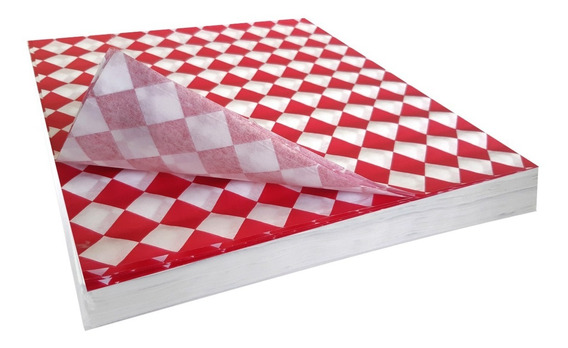 Papel Antigrasa Cuadriculado Rojo 30x30 - c/250