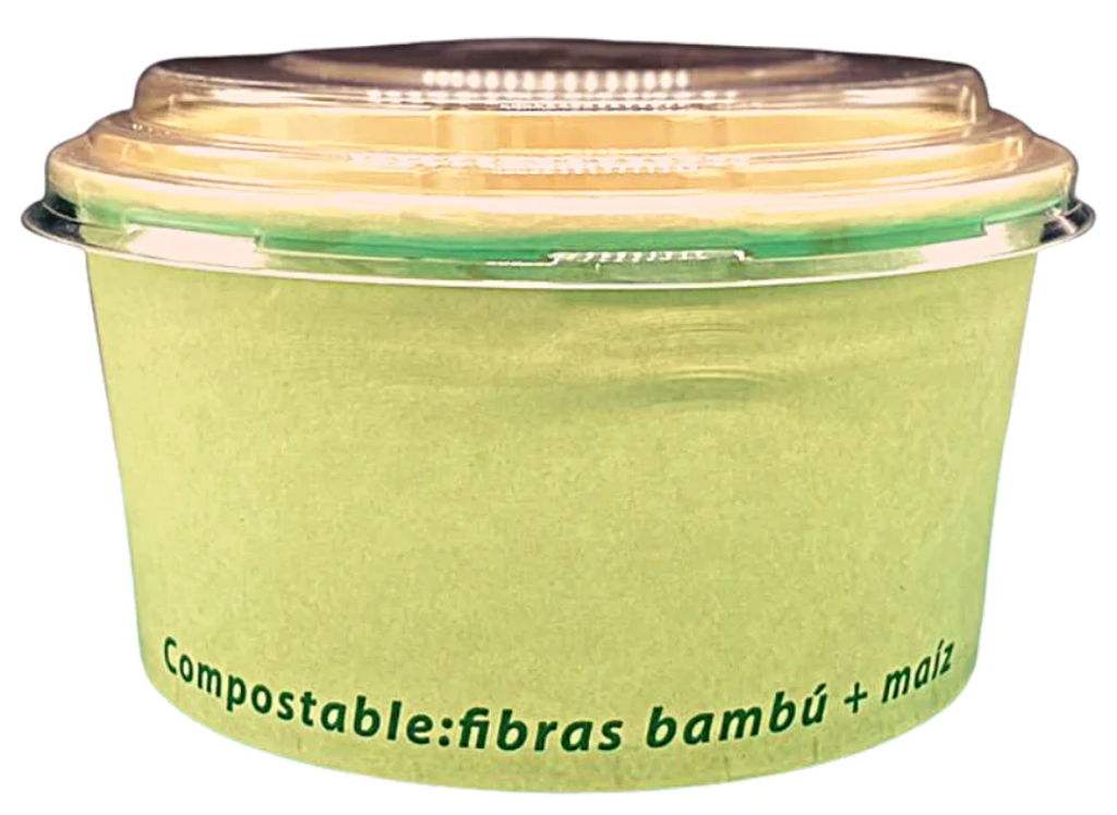 Tapa PET para Contenedor Bio Bambú Redondo 35oz Pte c/25