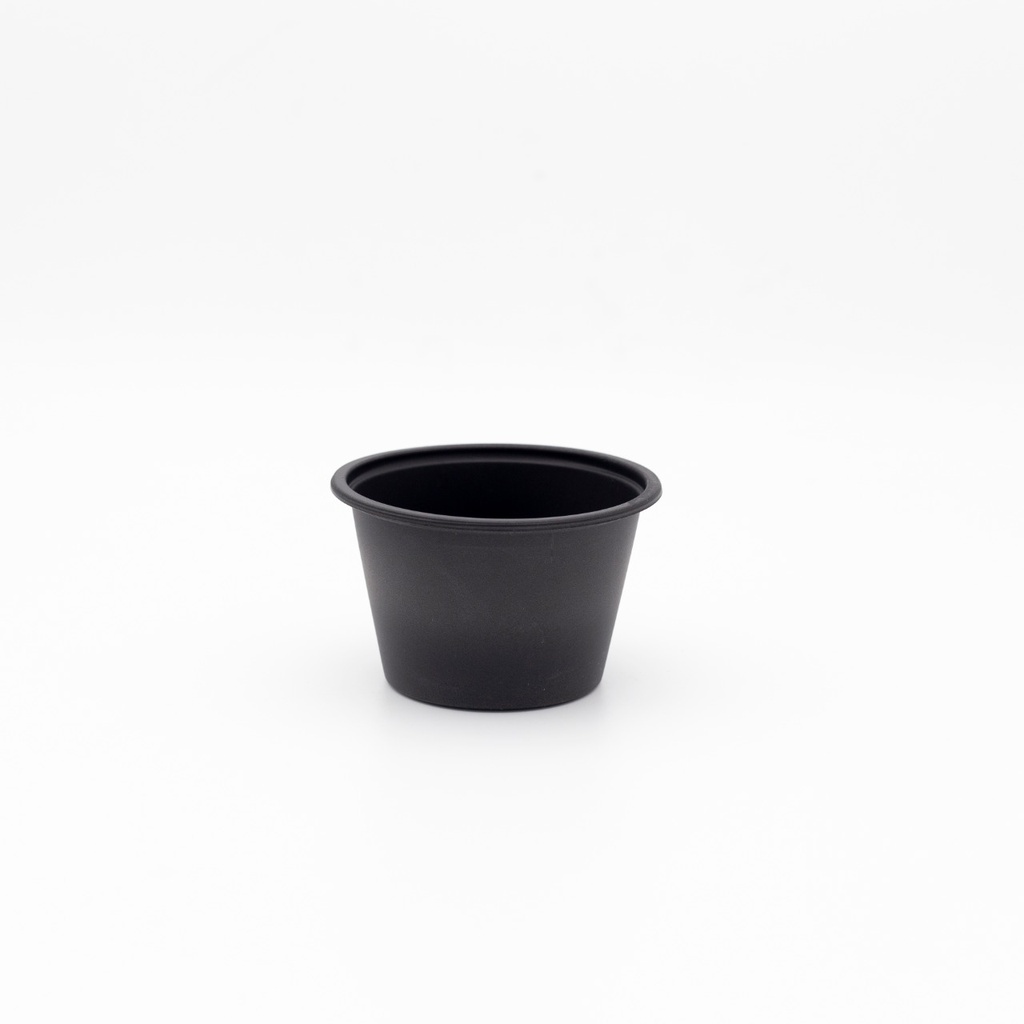 [FMS-4N-2500] Vaso Biodegradable Negro Souffle Fécula de Maíz 4oz Pte c/100