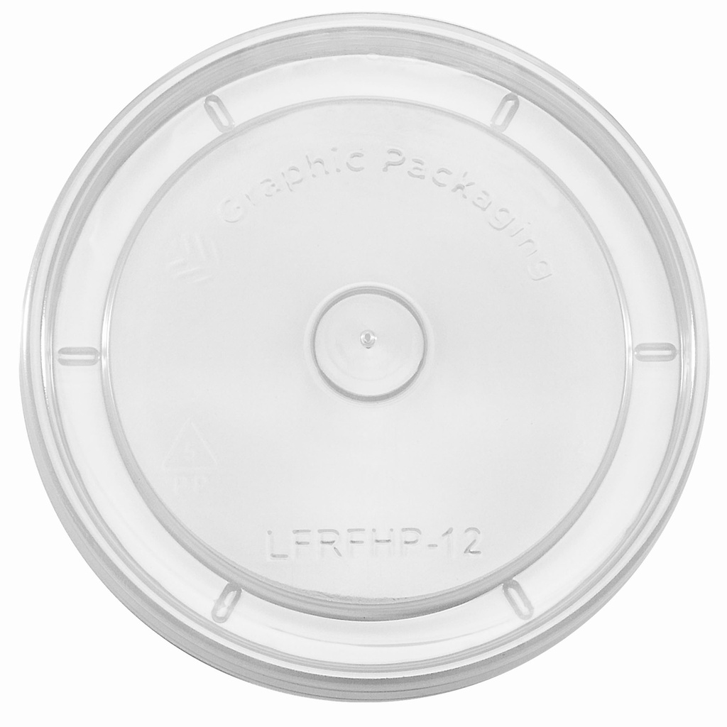 Tapa Transparente sin Apertura IP para Contenedor 12oz Pte c/50