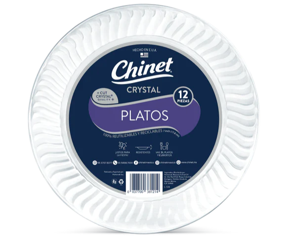 Plato Plástico Chinet 7" Cristal c/12 (17.8cm)