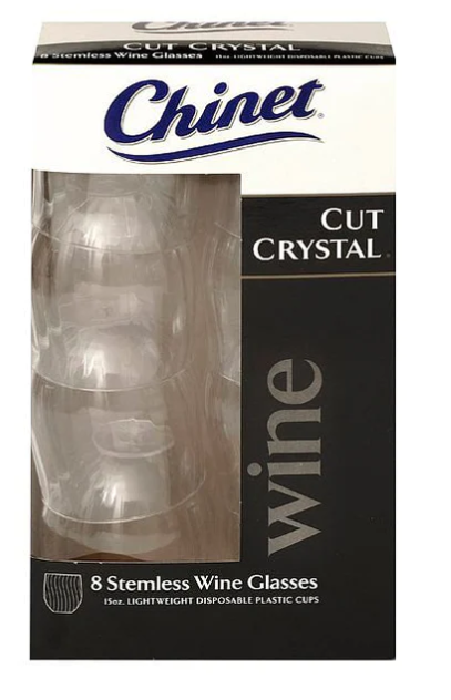 Vaso Plástico Chinet 15oz Cristal para vino c/8 (443.6ml)