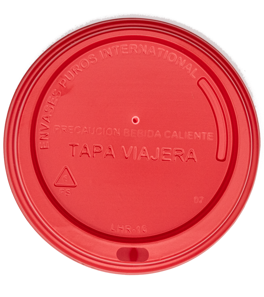 Tapa Roja IP para Vaso Carton de 12 y 16oz c/50 
