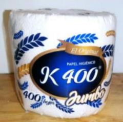 Papel Higiénico Individual - K400 Jumbo c/400 hojas dobles