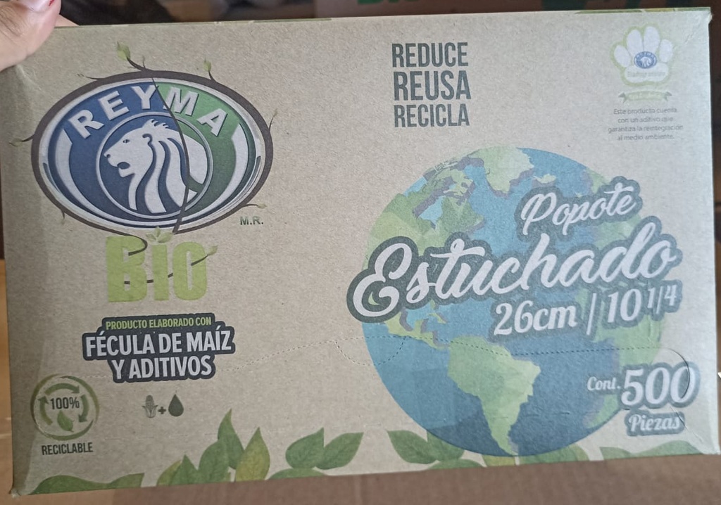 [PORYTR09] Popote Estuchado Bio Reyma 26 cm caja con 500pzs