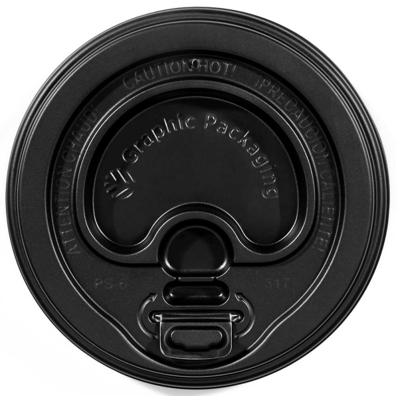 [LHRNB-16] Tapa Negra IP Lock-Backp para Vaso Carton de 12 y 16oz c/100