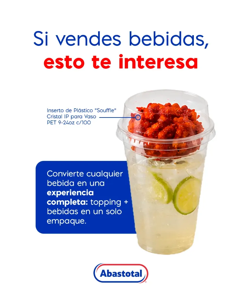 Tapa Plástica Domo con Inserto para Souffle IP para vasos 12/24oz c 50
