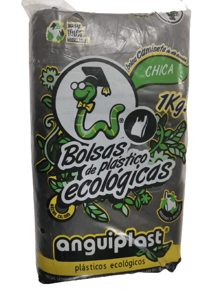 Bolsa Camiseta "Anguiplast" Negra Chica #1 "1kg."
