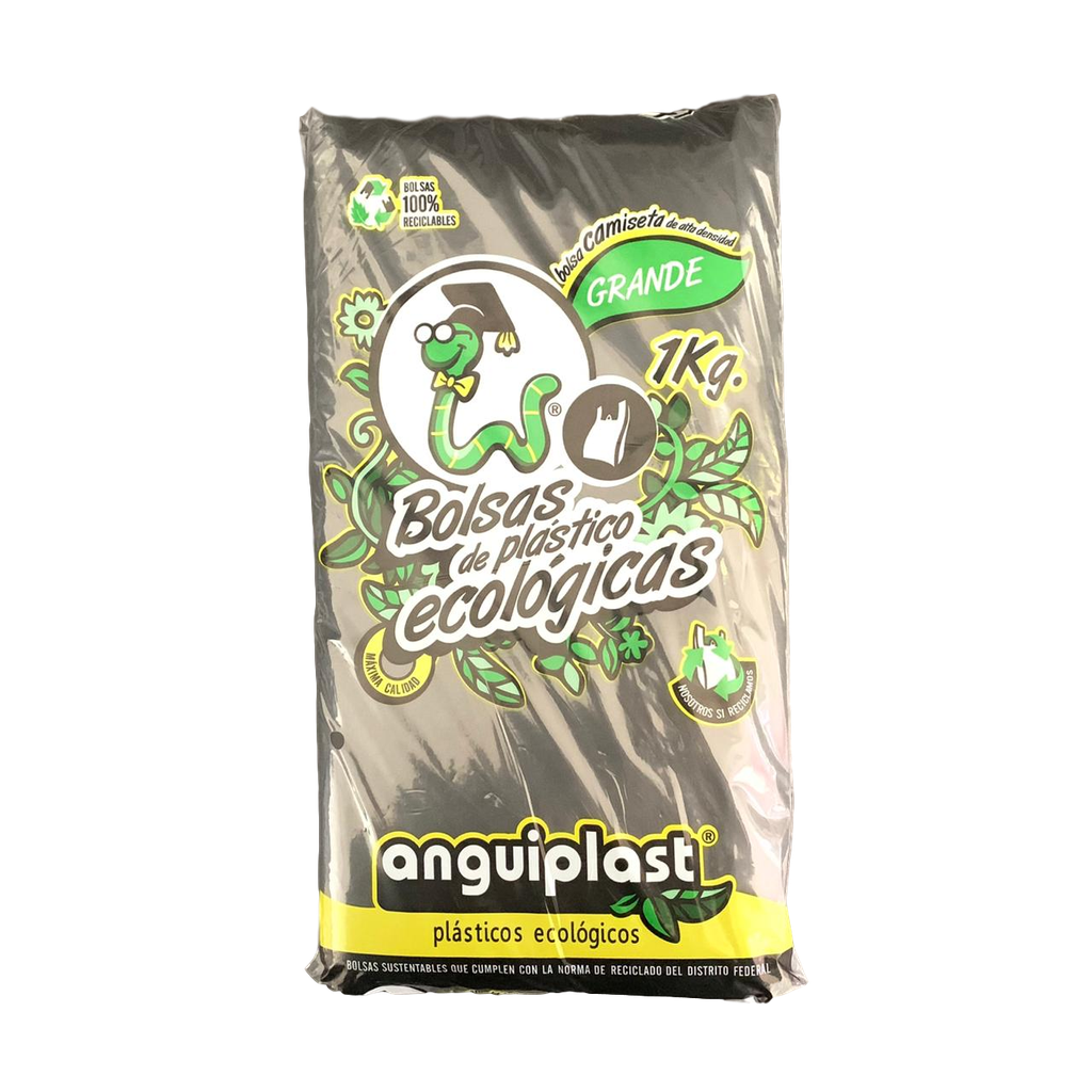 Bolsa Camiseta "Anguiplast" Negra Grande #3 "1kg."