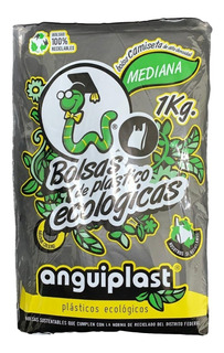 Bolsa Camiseta "Anguiplast" Negra Mediana #2 "1kg."