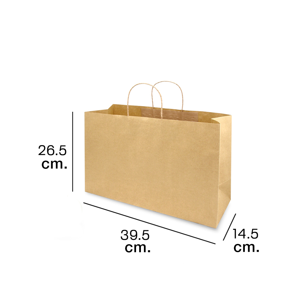 Bolsa Kraft Boutique Grande con Asa c/12