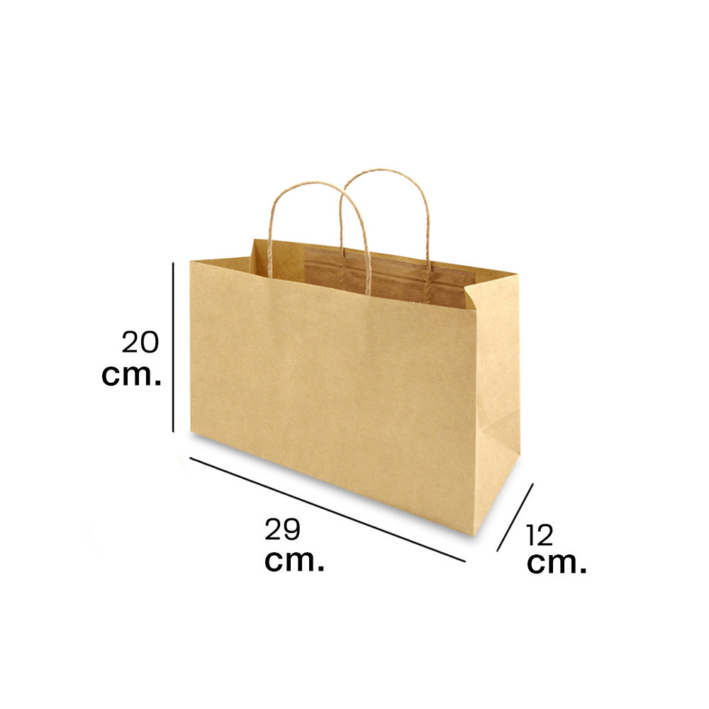 Bolsa Kraft Boutique Mediana con Asa c/12
