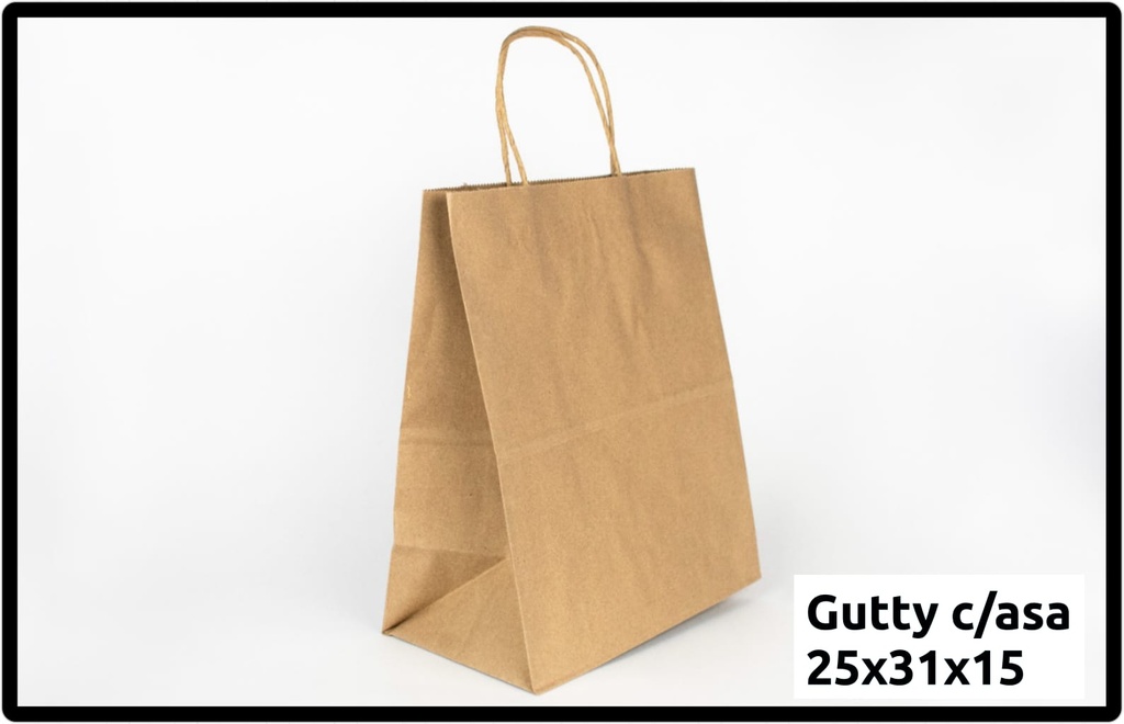 Bolsa Kraft Gutty con Asa - Mediana c/10