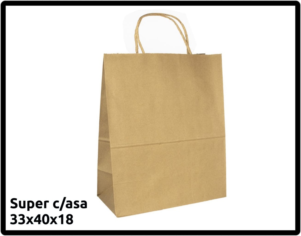 Bolsa Kraft Super con Asa - Grande c/10