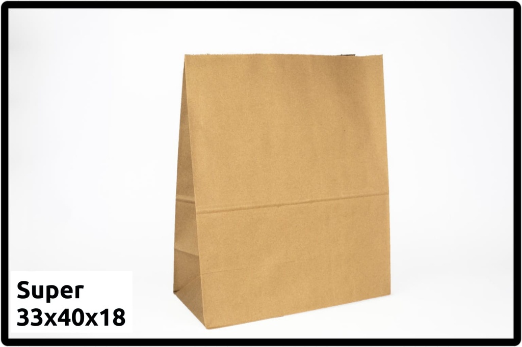 Bolsa Kraft Super sin Asa - Grande c/10