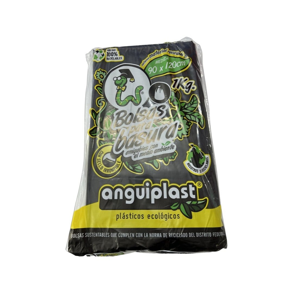Bolsa Plástica Negra "Anguiplast" para Basura 90x120 "1kg."