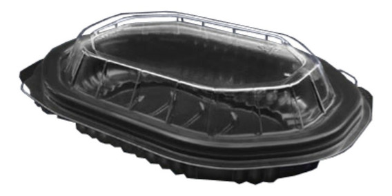 Contenedor Base Negra y Domo Trasparente 16x12x5 c/5