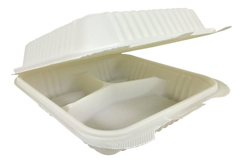 Contenedor Biodegradable 8x8 c/División de Fécula de Maíz c/25