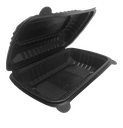 Contenedor Biodegradable Negro 9x6 Liso de Fécula de Maíz c/25