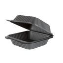 Contenedor Biodegradable Negro Hamburguesero 6x6 de Fécula de Maíz c/25