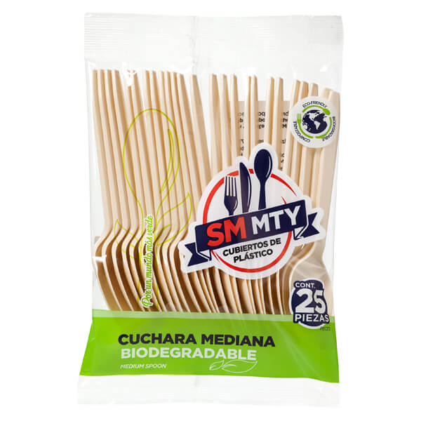 Cuchara Mediana Biodegradable c/25 SMMTY