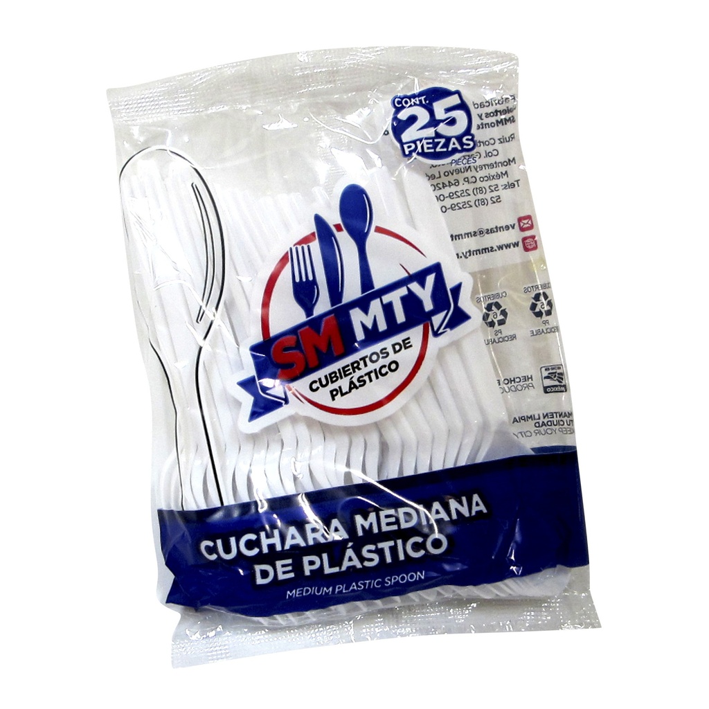 Cuchara Mediana Blanca c/25