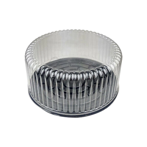 Domo para Pastel Redondo 11 "Diametro 28cm y Altura 12.5cm" con Base Negra c/2