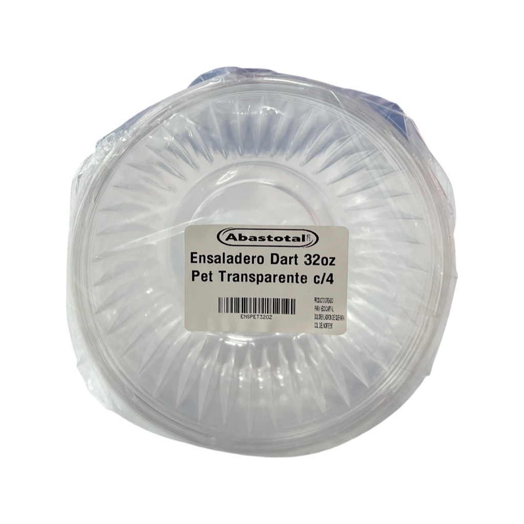 Ensaladero Dart 32oz Pet Transparente c/4